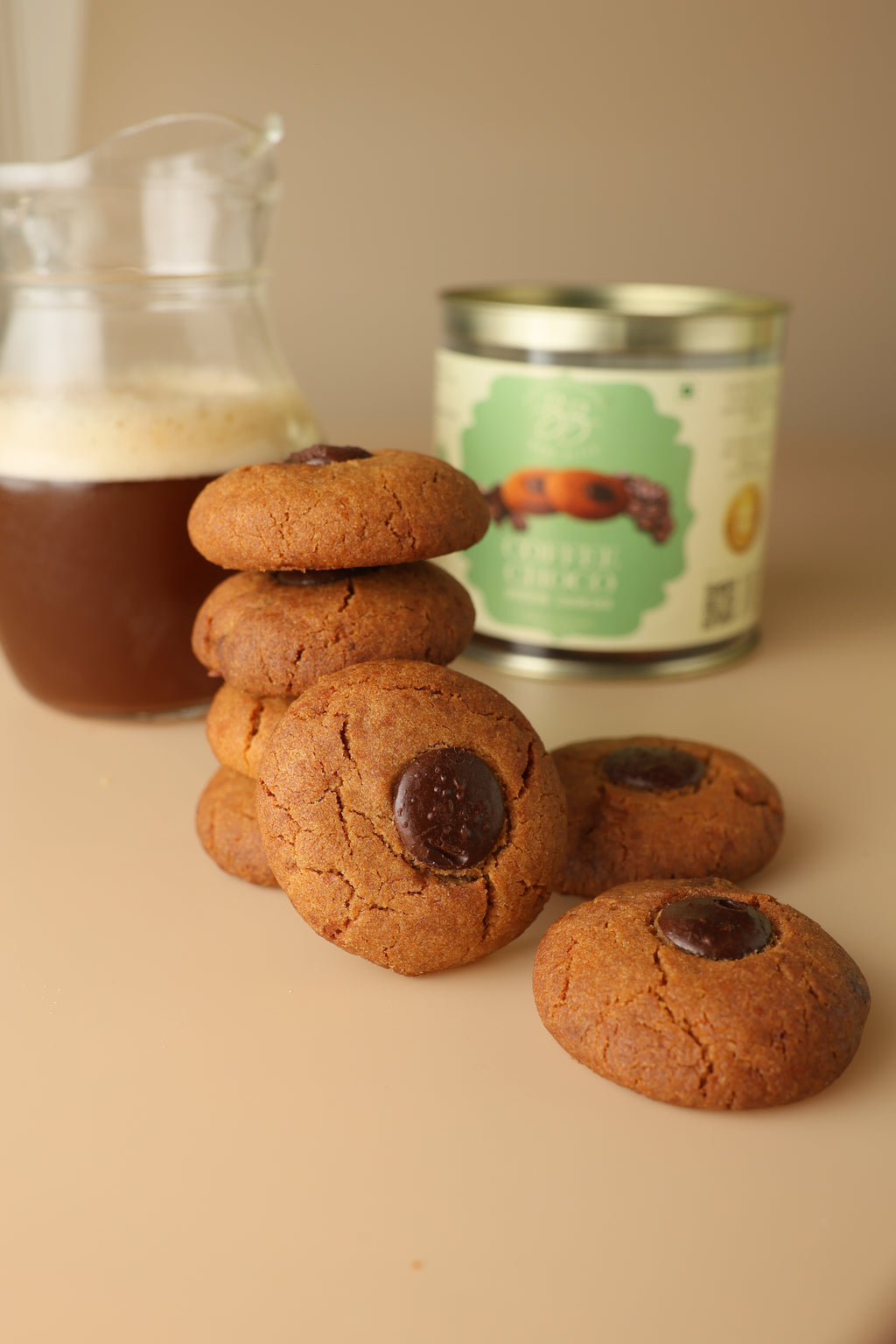 Coffee Choco Button Cookies
