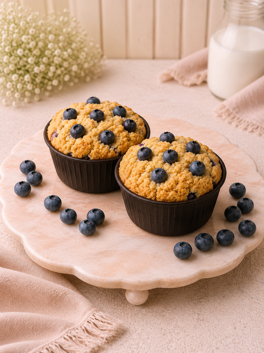 Blueberry Oats Crumble Cup Cake