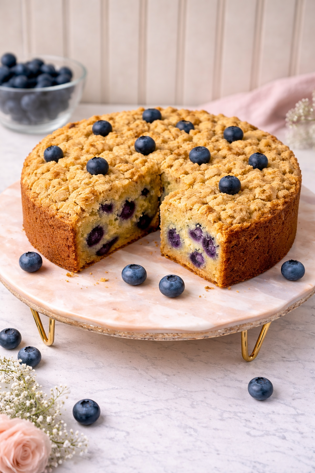 Blueberry Oats Crumble Cake