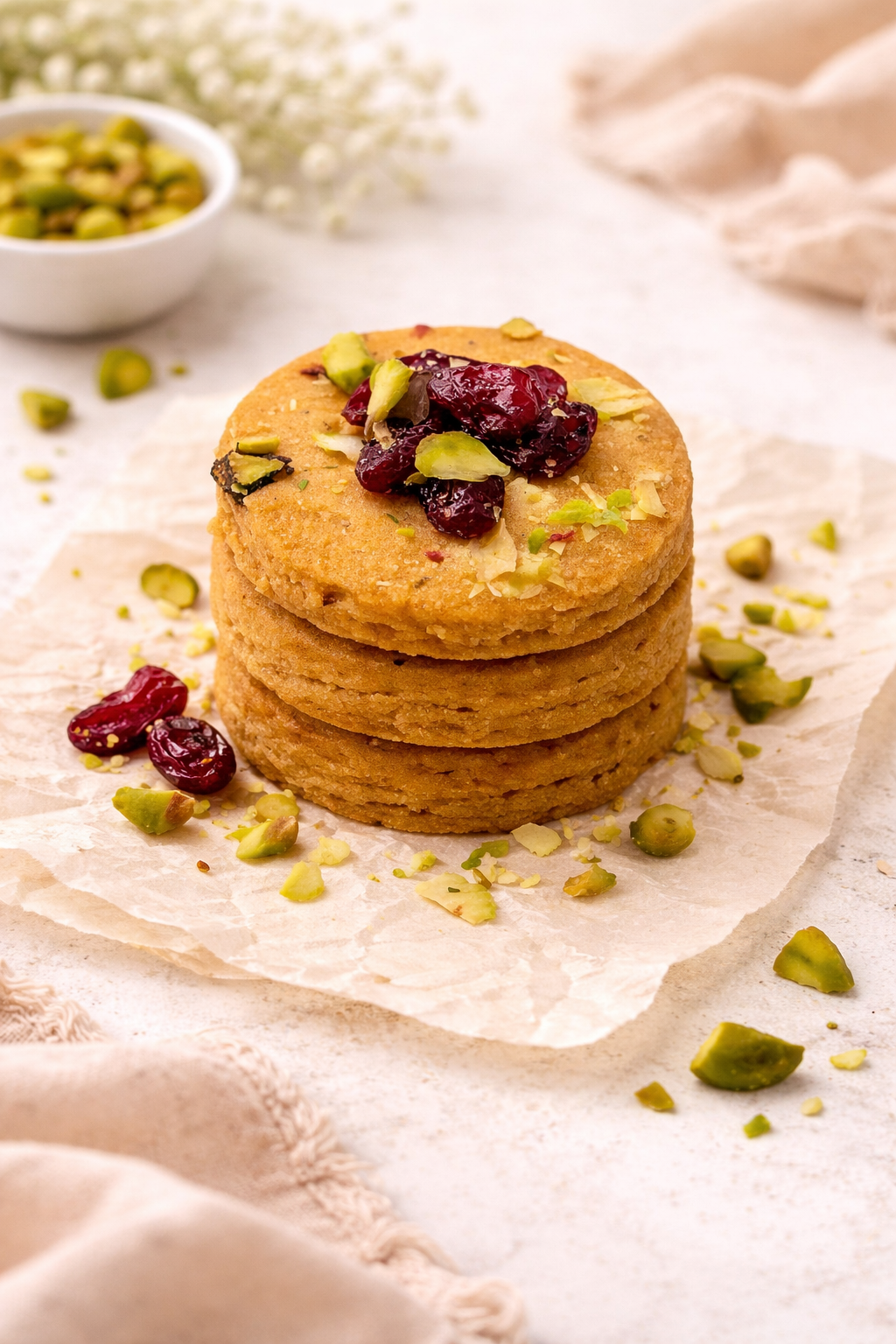 Cranberry Pista Cookies