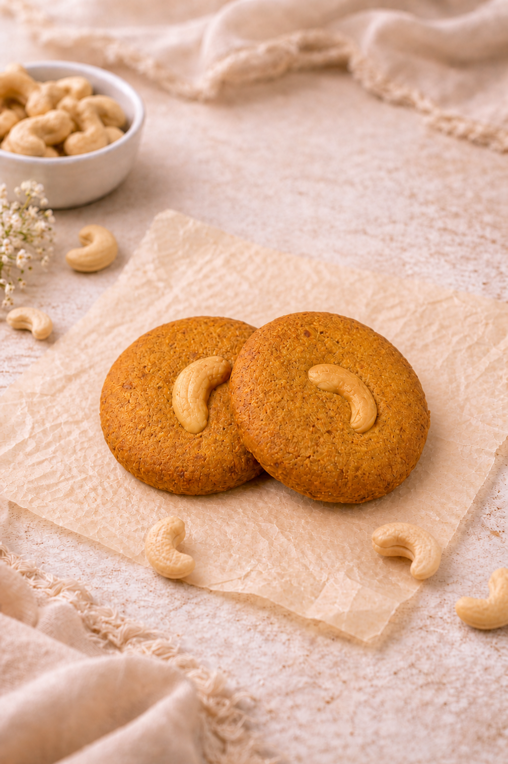 Cashew Jowar Cookies